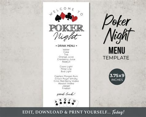 Menu de poker