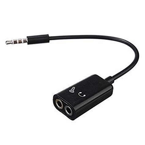 Preto de 3,5 mm do fone de ouvido adaptador com jack