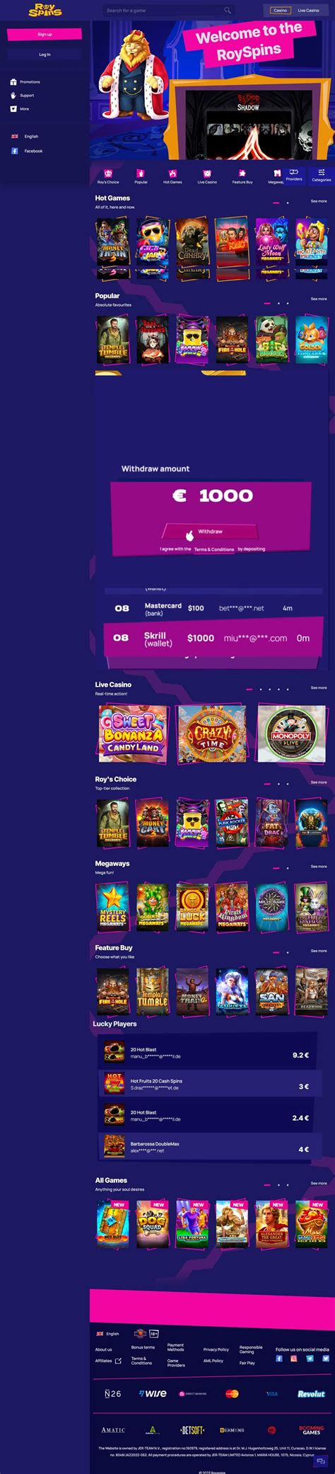 Royspins casino apostas