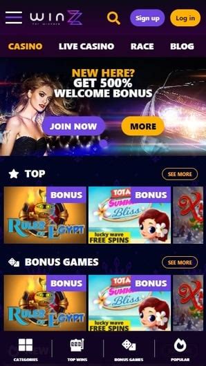 Winzz casino mobile